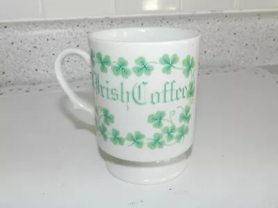 Vintage Retro Footed Irish Coffee Mug Lettering Green Shamrock Japan • $6