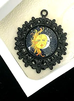 Sun And Moon Round Pendant-multicolour Beading For Crafts And Jewellery Making • £1.45