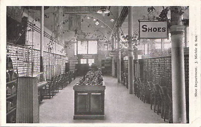 Postcard Shoe Department J Miehle & Son Pottsville PA • $20