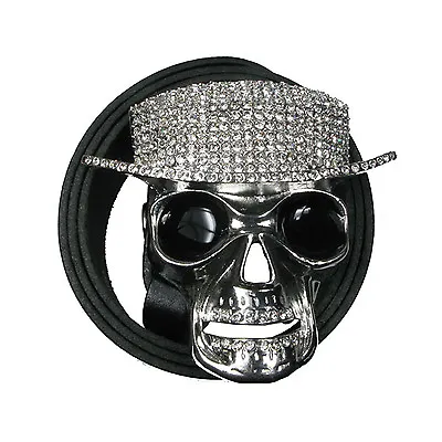 £5.50 • Buy Skull Silver Diamonte Belt Buckle