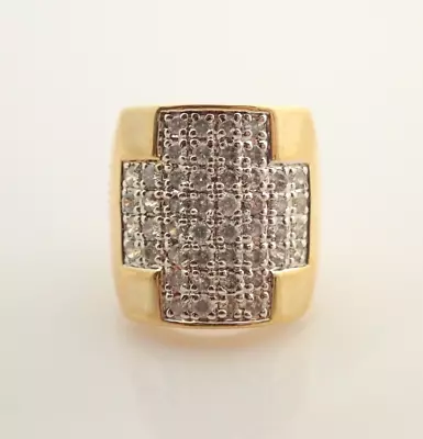 Sterling Silver Vermeil Clear CZ Stone Maltese Cross Band Ring Sz 5 • $32.95