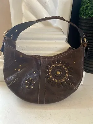 AUTHENTIC COACH MIA Boho Brown Stud Leather Purse  C063-10063 RETIRED !!! • $49.48