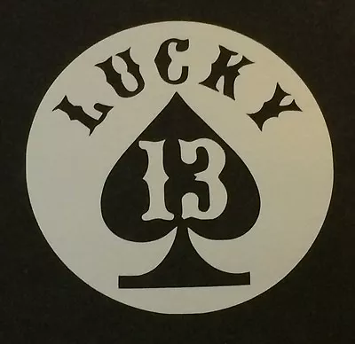 $2.95 • Buy Lucky 13 Decal Sticker 14 Colors Car Spade Ford Chevy VW Honda Mazda Motorcycle