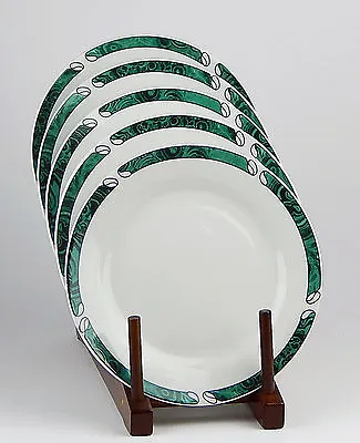 Set Of 3 Salad Plates EXCELLENT Condition! Malachite Gabbay Green Marble Rim • $12.95