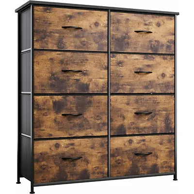 $83.99 • Buy 8 Drawers Fabric Dresser Bedroom Chest Furniture Tower Rustic Storage Tower