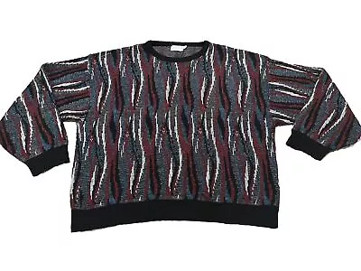 Vintage 2XL Multicolor Coogi Style Sweater 3D Knit Cosby Biggie Colorful • $25