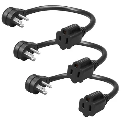 DEWENWILS Short Extension Cord 1FT Flat Head Extension Cord With 3 Prong 3 Pack • $11.89