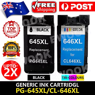 Generic PG-645XL CL-646XL Ink For Canon MG3060 2460 TR4560 MX496 TS3160 3360 AU • $29.95