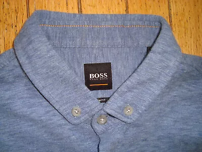 Hugo Boss Men's Button Up Shortsleeves Slim Fit Shirt Size Large Hardly Worn! • $22.99