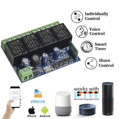 12V Smart Wifi Switch Universal Relay Module Wireless Switch Remote Control • $11.21