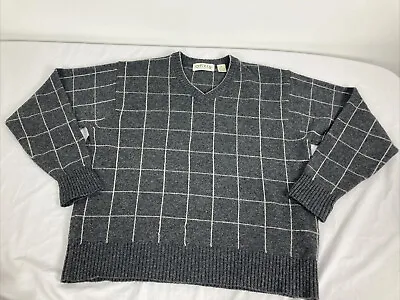Orvis Men's Sweater 100% Wool Pullover V Neck Long Sleeve Dark Gray Size Medium • $14.98
