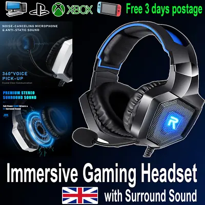 Best Gaming Headset With Microphone: LED Headset For PCPS4/5XboxSwitch • £14.99