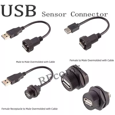 Waterproof Connector Cable F/M USB2.0 Sensor Connector Back Mount Adapter Cables • $7.98