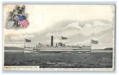 1906 Steamer Ship Vermont Lake Champlain New York NY Posted Antique Postcard • $6.47