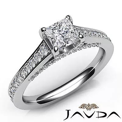 Cathedral Micro Pave Setting Princess Diamond Engagement Ring GIA F VS1 1.25 Ct • $3099