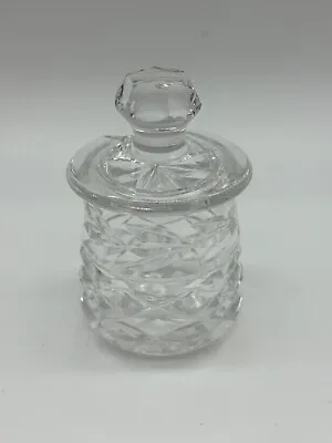 WATERFORD CRYSTAL Minature Honey Pot Mustard / Condiment / Jam Jar With Lid • $24.99