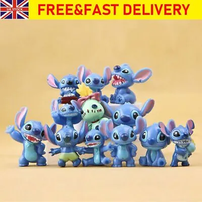 Lilo And Stitch Anime 12 PCS Action Figure Kids Toy Doll Gift Cake Topper Decor • £6.54