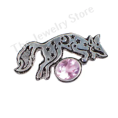 925 Sterling Silver Morganite Gemstone Attractive Fox Jewelry Pendant 1.03  Gift • $11.89