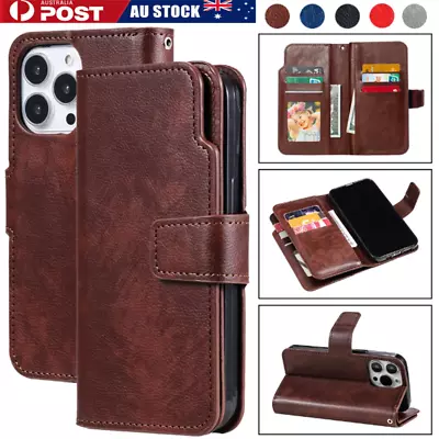 For IPhone 15 14 13 12 11 Pro Max XR XS 8 Plus Leather Flip Wallet Case Cover • $13.99