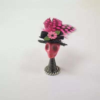 WMH Miniature Dollhouse Halloween Centerpiece Decoration - Madam Skull - Pink • $8.50