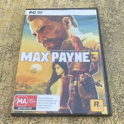 Max Payne 3 PC Game DVD Rom Complete VGC 4 Discs Rockstar Games Free Fast Post • $9.01