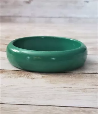 Vintage Bracelet / Bangle - Green Plastic • $10.99