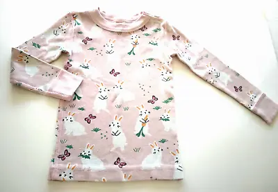 Hanna Andersson 90 3T PJ Top  Easter Bunny  Pink Long Sleeve  Organic Cotton • $6.97