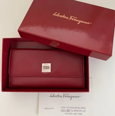 Authentic Salvatore Ferragamo Vintage Long Wallet Red Deadstock • $170