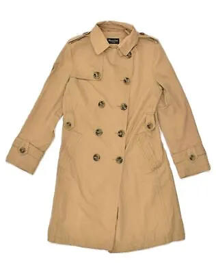 MASSIMO DUTTI Womens Double Breasted Trench Coat UK 10 Small Brown Cotton  • £38.18