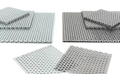 £3.63 • Buy 3mm Hole Ø PERFORATED SHEET Mild Or Galvanised Steel Guillotime Cut 9 Pop Sizes