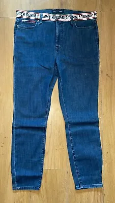 Tommy Hilfiger Women Blue Jeans Denim Stretch Leggings Jeggings UK 4 6 • £10.99