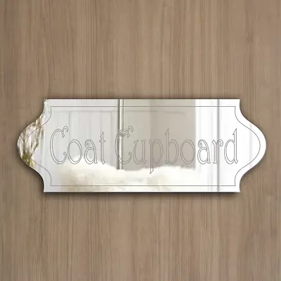 COAT CUPBOARD Door Sign Plaque Acrylic Mirror Any Name/Room-Stick Or Hang • £7.99