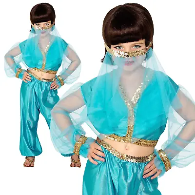 Jasmine Fairytale Girls Dress Up Fancy Dress Costume Dancer Dancing Outfit New • £11.99