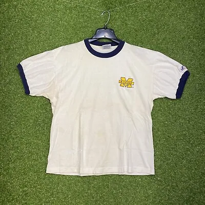 Vintage Michigan Wolverines Nike Team T-Shirt Mens Ringer Tee Size XL XLarge USA • $18.88
