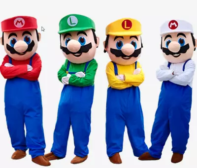 Super Mario Mascot Costume Cosplay Party Fancy Dress Brothers Suits Adult • $119