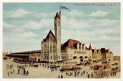 Vintage Postcard 6x4 St Louis MO Missouri Union Train Station Depot Railway RR • $7.30