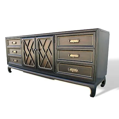 American Of Martinsville Chinese Chippendale Ming Chinoiserie Dresser Credenza • $2295