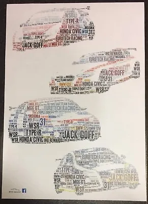 BTCC Jack Goff 31 Civic BMW MG6 GT & Insignia Word Art ~ A3 Glossy Poster • £7.50