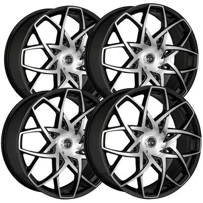 (Set-4) VCT Merlin 22x8.5 5x110/5x4.5  +38mm Black/Machined Wheels Rims 22  Inch • $1087.96