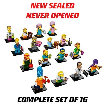 New SEALED Complete Set Of 16 Lego Minifigures 71009 The Simpsons CMF Series 2 • $163.24