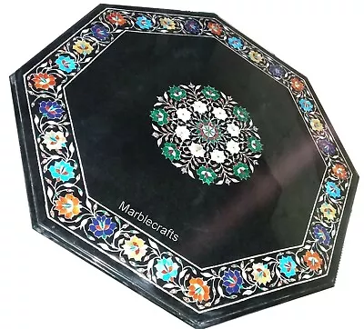 Gemstone Inlay Work Dinner Table Top White Marble Office Table For Meeting Room • £1455.07