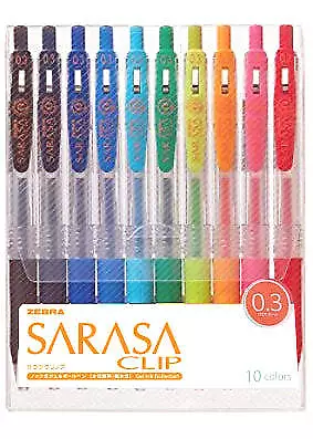 Zebra Sarasa Clip Gel 0.3mm Rollerball Pens 10pc Set • $25.95