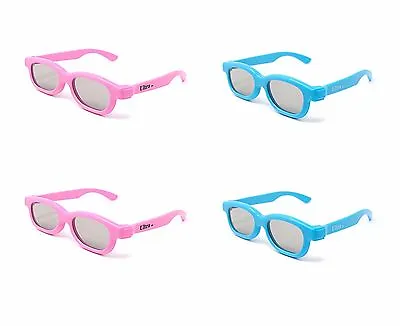 £12.99 • Buy 4 Pairs Of Children's Passive 3D Glasses 2 Pink 2 Blue For LG Toshiba Cinemas TV