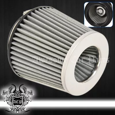 For Benz 3  Air Filter Round Cone Cold Short Ram Intake Induction + Clamp Silver • $16.99