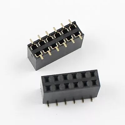 5Pcs 2.54mm Pitch 2x6 Pin 12 Pin Female Double Dual Row SMT Pin Header Strip • $3.08