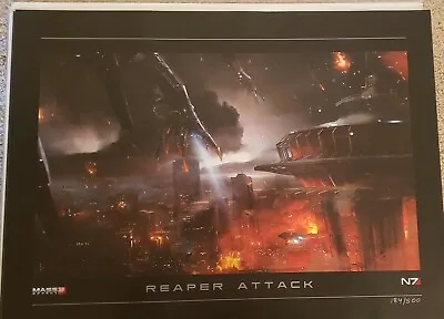 Mass Effect 3 Reaper Attack Lithograph Signed & Numbered 184/500 • $225