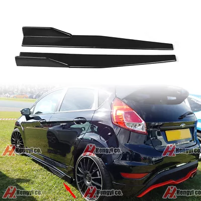 Winglet Splitter Short Side Skirt Gloss Black For Ford Focus Fiesta ST • $27.99