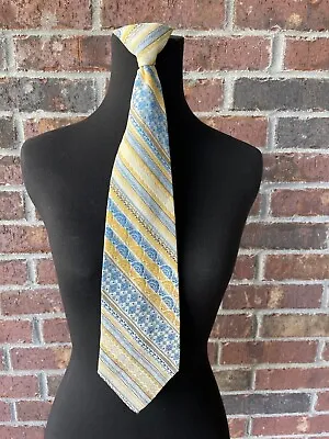 Vintage  Blue And Yellow Clip On Tie • $14