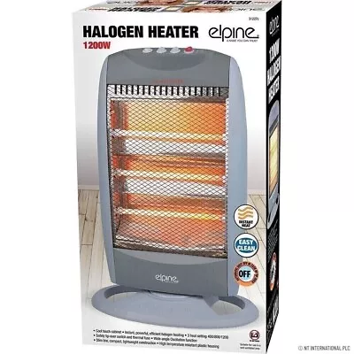 1x1200W Portable Electric Halogen Quartz Heater Instant Heat 3Bars Free Standing • £19.99