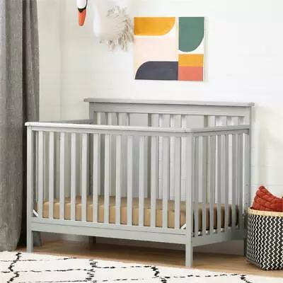 Cotton Candy Baby Crib 4 Heights With Toddler Rail-Soft Gray-South Shore • $237.28